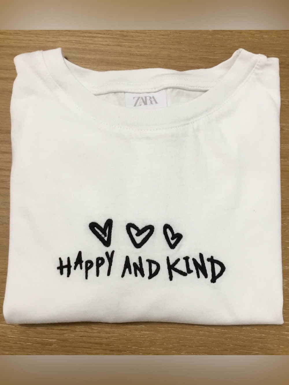 Zara Kids 'Happy and Kind' White Tee - K502